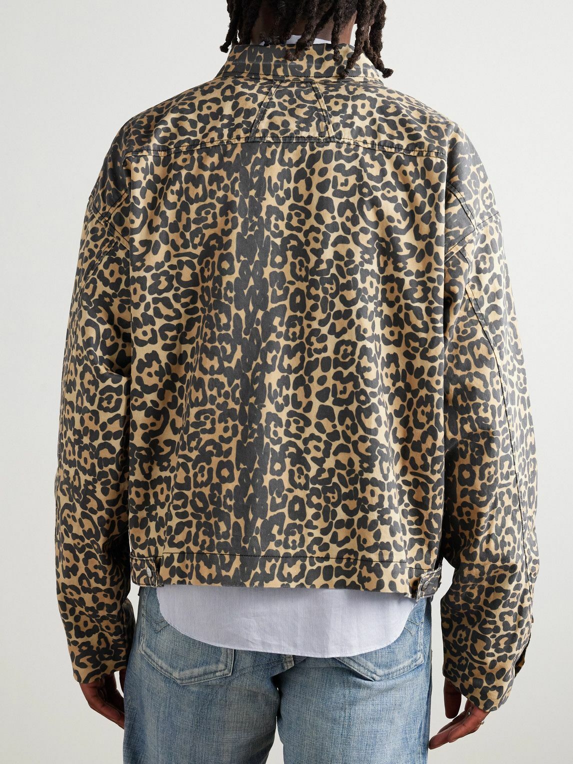 Rhude - Logo-Appliquéd Leopard-Print Cotton-Twill Bomber Jacket - Animal print