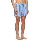 Paul Smith Blue 'Painted Stripe' Swim Shorts