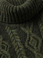 Inis Meáin - Cable-Knit Donegal Merino Wool and Cashmere-Blend Rollneck Sweater - Green