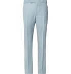 Richard James - Sky-Blue Hyde Slim-Fit Mélange Wool-Hopsack Suit Trousers - Sky blue