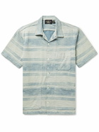 RRL - Convertible-Collar Striped Slub Cotton-Jersey Shirt - Blue