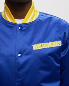 Mitchell & Ness Nba Heavyweight Satin Jacket Golden State Warriors Blue - Mens - College Jackets