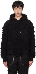 Juntae Kim Black Laser Slashed Fleece Hoodie