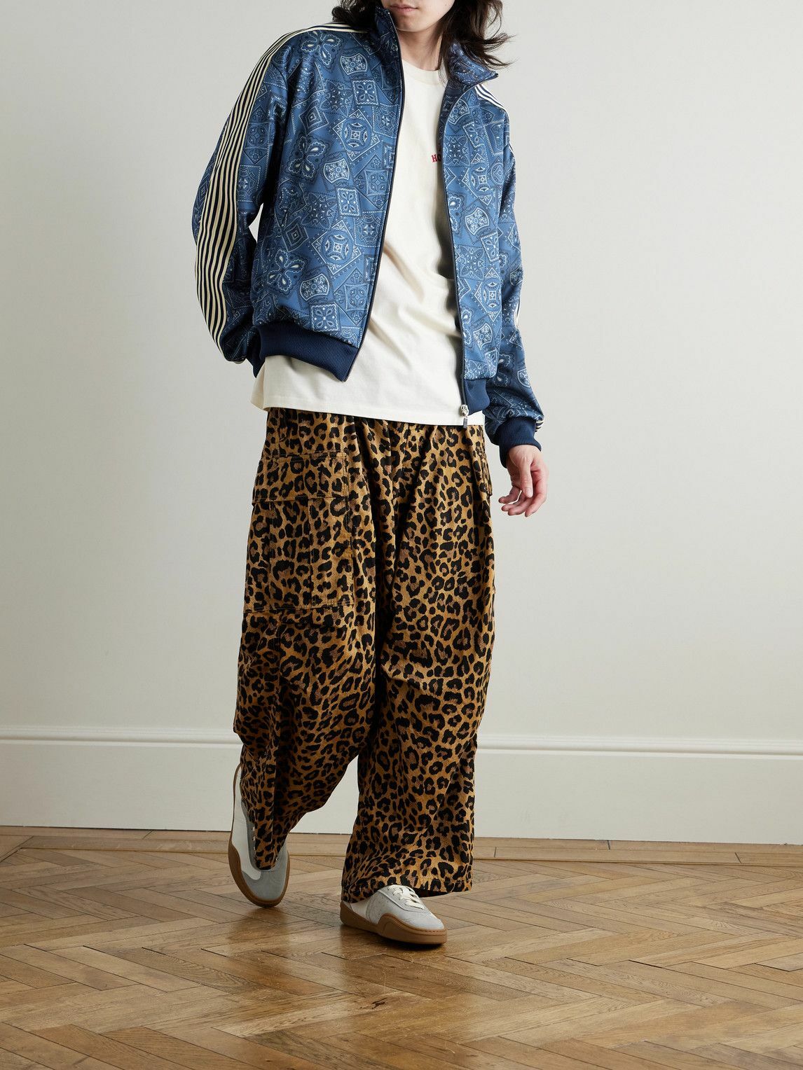 KAPITAL - Cookie Bandana-Print Striped Shell Track Jacket