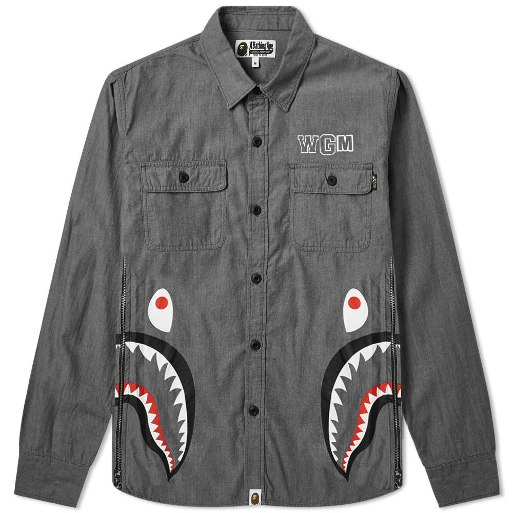 Photo: A Bathing Ape Side Zip Shark Shirt