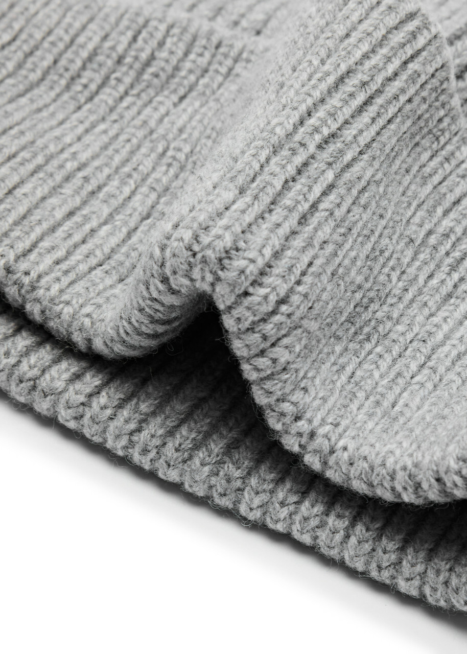 Colorful Standard Ribbed Wool Beanie - Light Grey - One Size