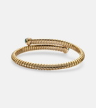 Marina B 18kt yellow gold bangle with emeralds and diamonds
