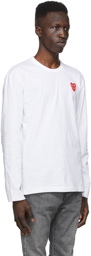 COMME des GARÇONS PLAY White Layered Double Heart Long Sleeve T-Shirt