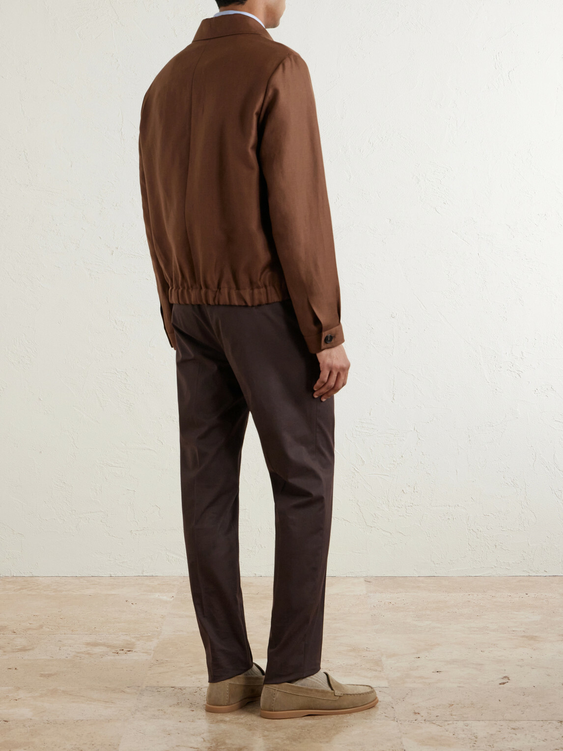 Slowear - Wool and Linen-Blend Bomber - Brown