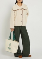 Varley Romane Contrasting-trim Sherpa Jacket Cream