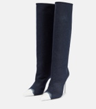 Tom Ford Bleached denim knee-high boots