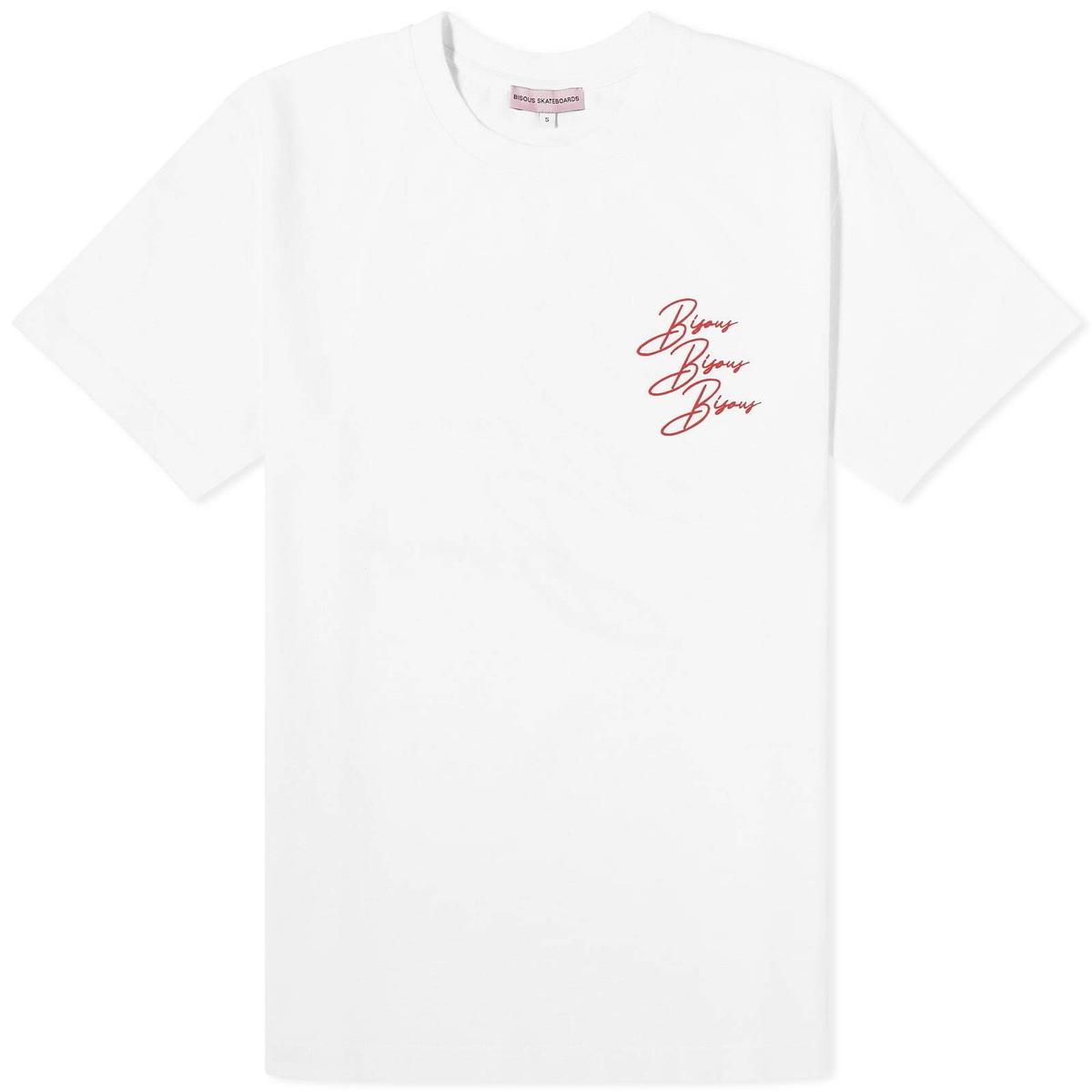 Bisous Skateboards Women's Cigarette T-Shirt in White