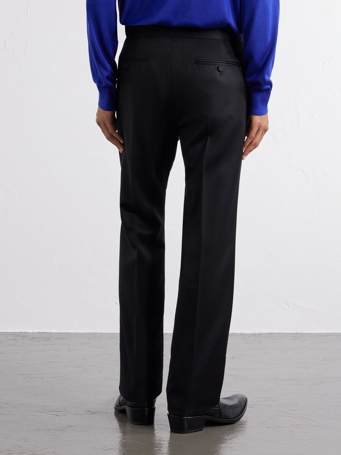 TOM FORD - Wool-Blend Grain de Poudre Straight-Leg Trousers - Black