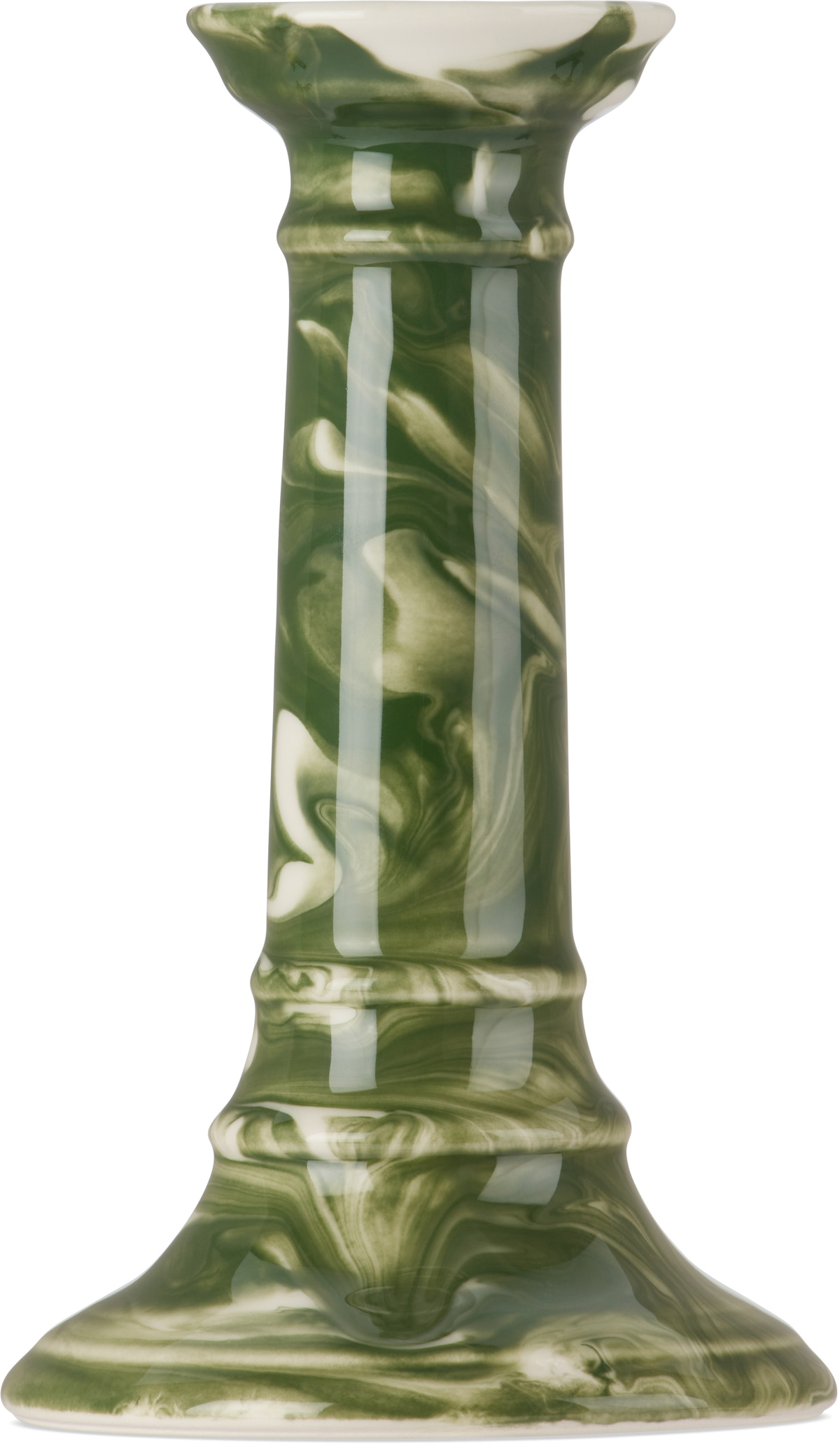 The Conran Shop Green & Off-White Wardour Candle Holder