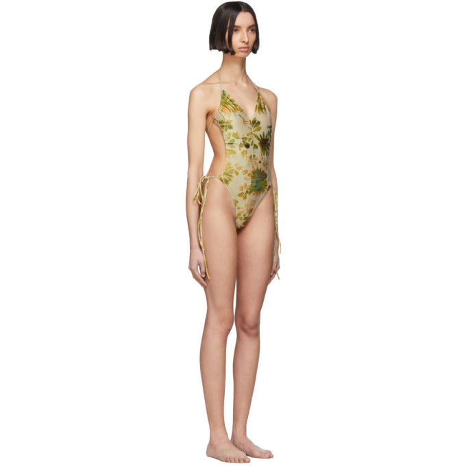 Charlotte Knowles Green Floral Perse One-Piece Swimsuit Charlotte