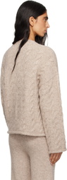 Lauren Manoogian Beige Cable Crewneck Sweater