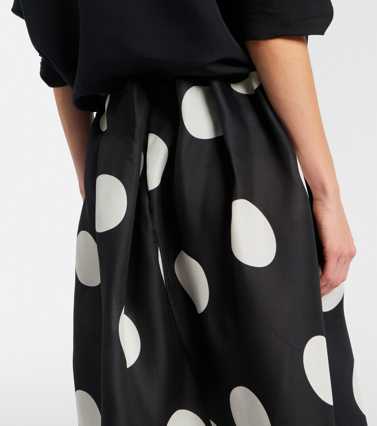 Khaite Riley polka-dot silk maxi skirt