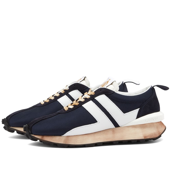 Photo: Lanvin Men's Vintage Running Sneakers in Navy Blue/White