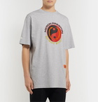 Heron Preston - Printed Mélange Cotton-Jersey T-Shirt - Gray