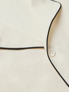 Dolce&Gabbana - Camp-Collar Belted Piped Linen and Silk-Blend Overshirt - Neutrals
