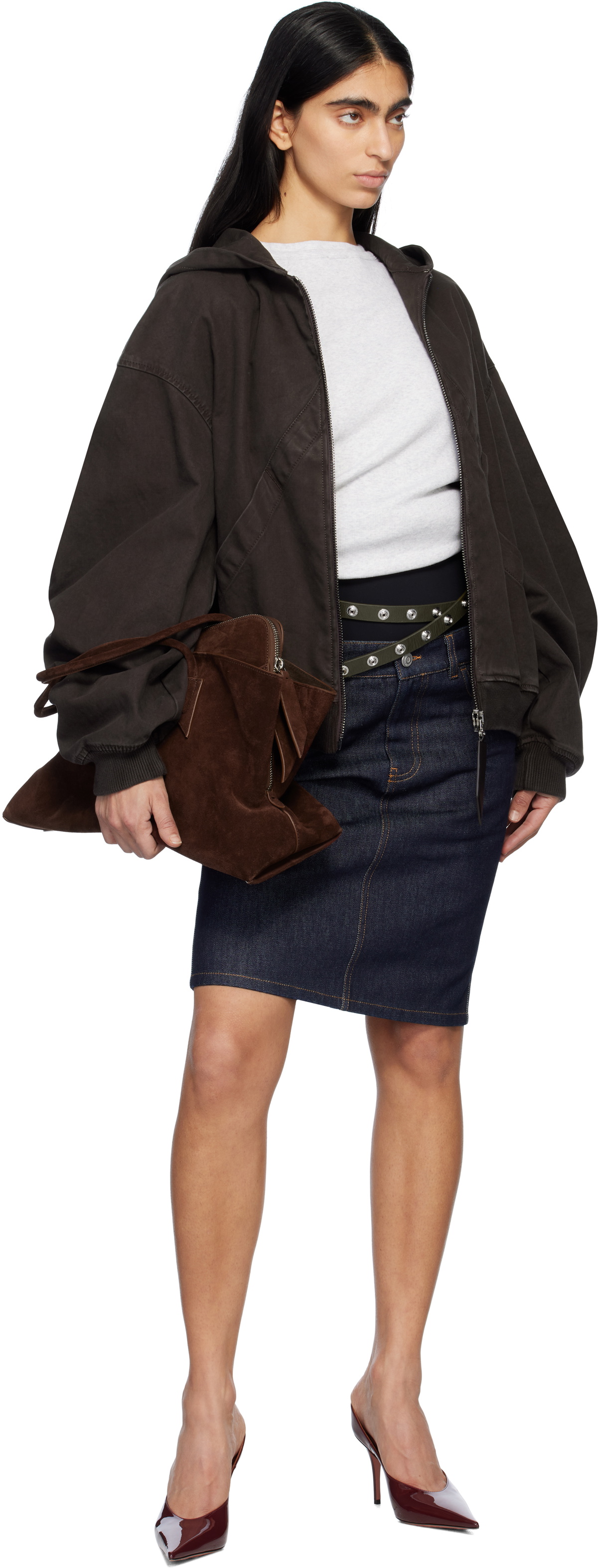 The Attico Khaki Press-Stud Belt