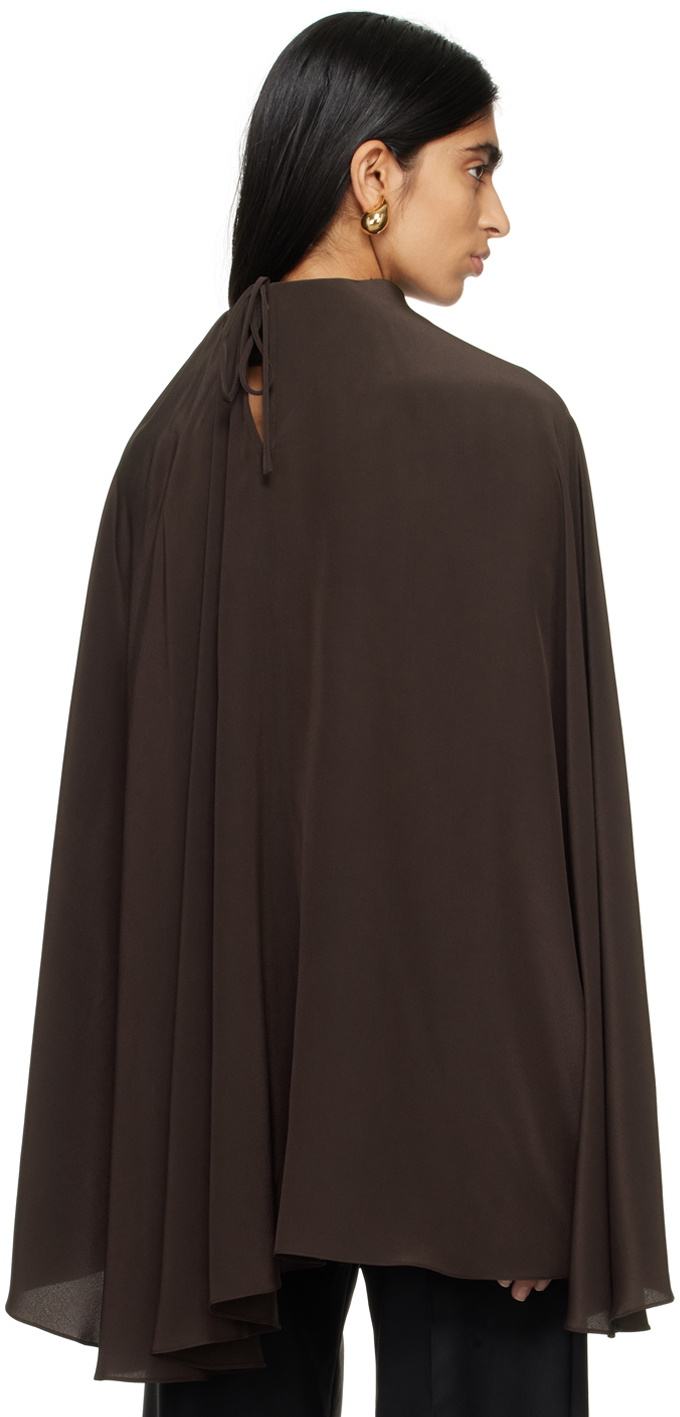 Marie Adam-Leenaerdt Brown Cape Blouse