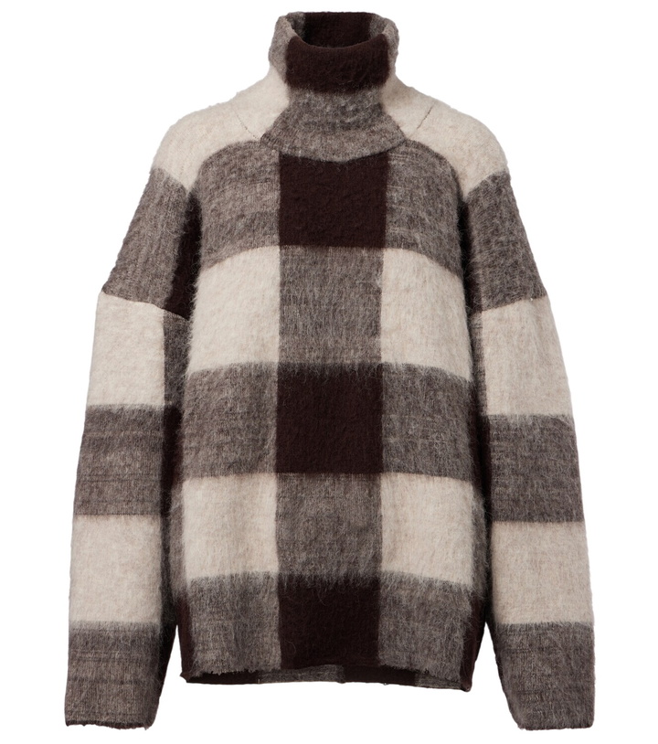 Photo: Proenza Schouler Kai checked alpaca-blend turtleneck sweater