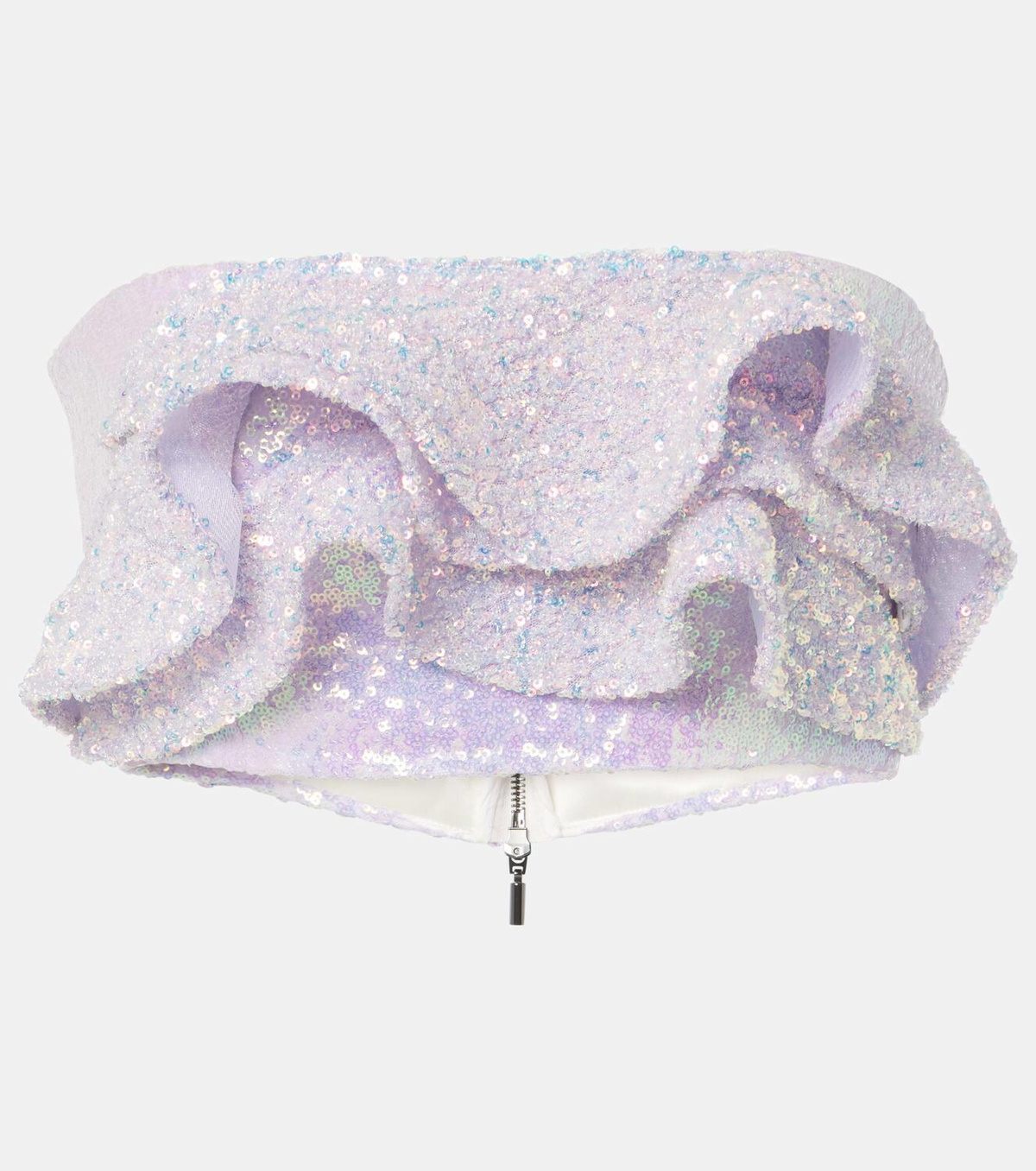 Maticevski Together Wave ruffled sequined bandeau top