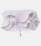 Maticevski Together Wave ruffled sequined bandeau top