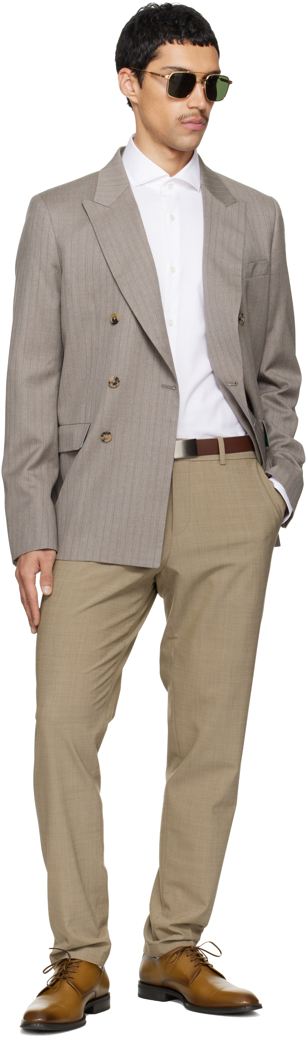 Paul Smith Taupe Striped Blazer