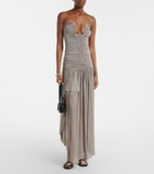 Christopher Esber Ruched asymmetric midi dress