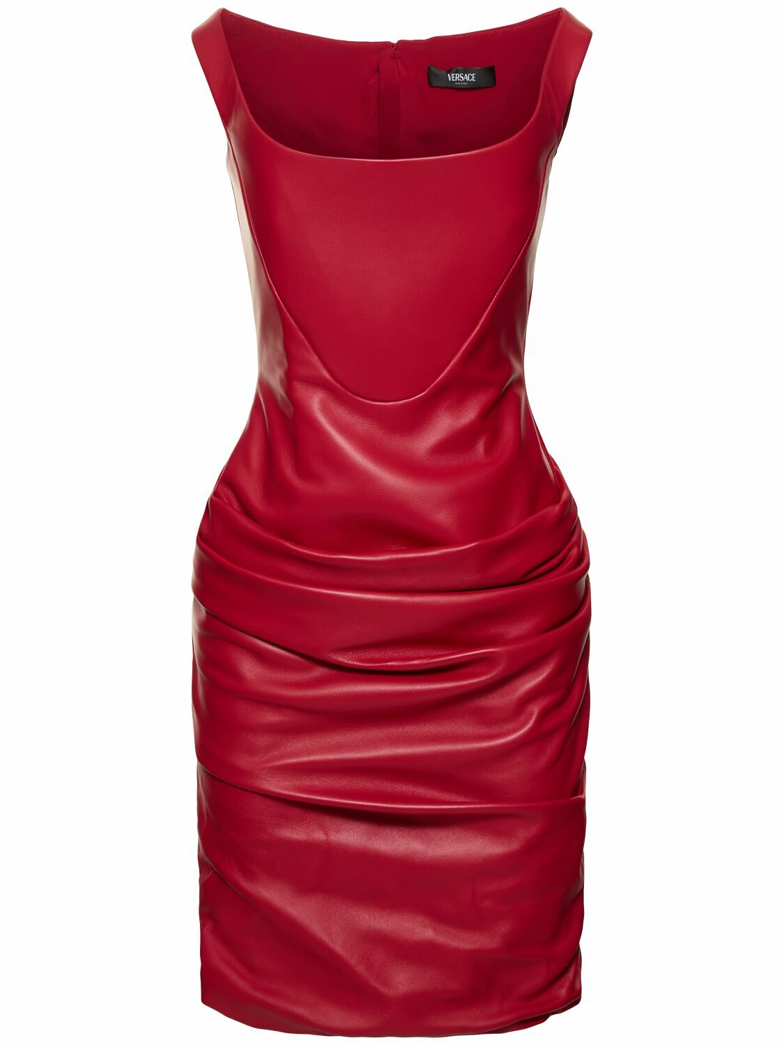knee length dresses for ladies Gianni Versace Halter Leather Mini Dress main image 1