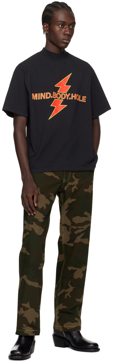 K.NGSLEY Black 'MIND. BODY. HOLE' T-Shirt