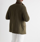 Loro Piana - Suede- and Leather-Trimmed Storm System® Cashmere-Blend Field Jacket - Green