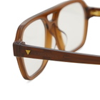 Bottega Veneta Eyewear Men's Bottega Veneta Triangle Stud Optical Glasses in Brown/Transparent 