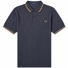 Fred Perry Men's Twin Tipped Polo Shirt in Grey/Stone/Caramel