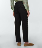 Bode - Beaded Harlequin straight cotton pants