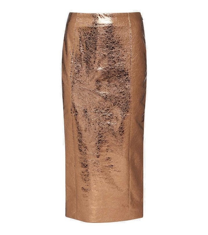Photo: Rotate Birger Christensen Metallic faux leather pencil skirt