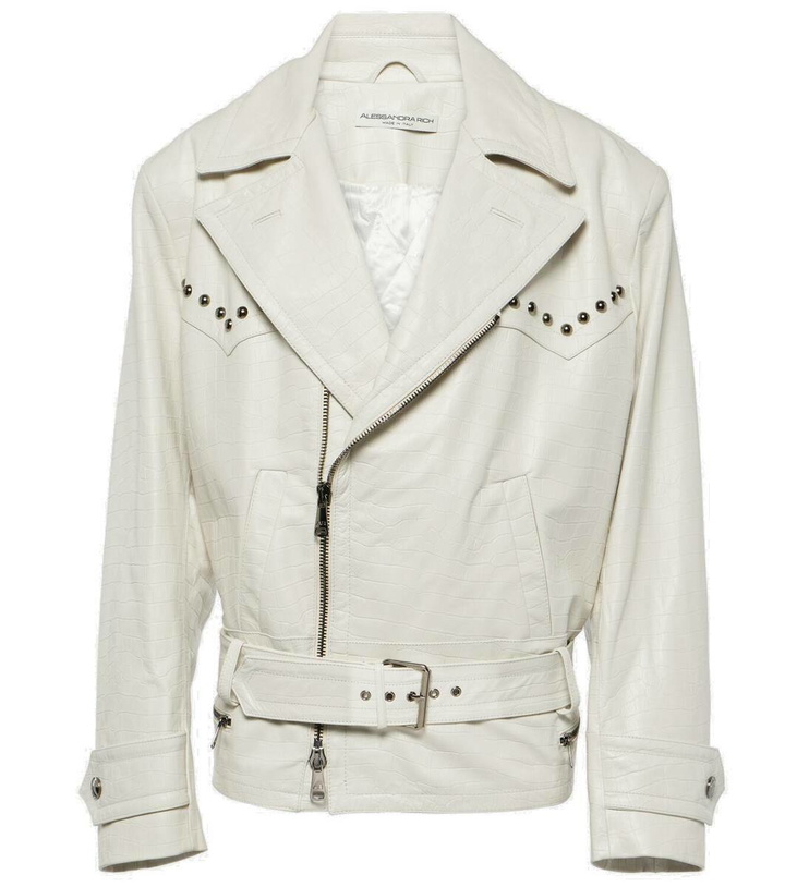 Photo: Alessandra Rich Croc-effect leather jacket