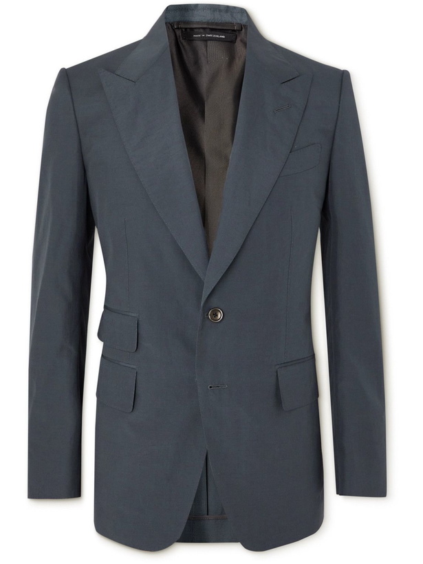 Photo: TOM FORD - Silk-Blend Suit Jacket - Blue