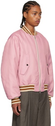 Dries Van Noten Pink Fitted Bomber Jacket