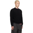 C.P. Company Black Crew Neck Brushed Emerized Diagonal Fleece Sweatshirt