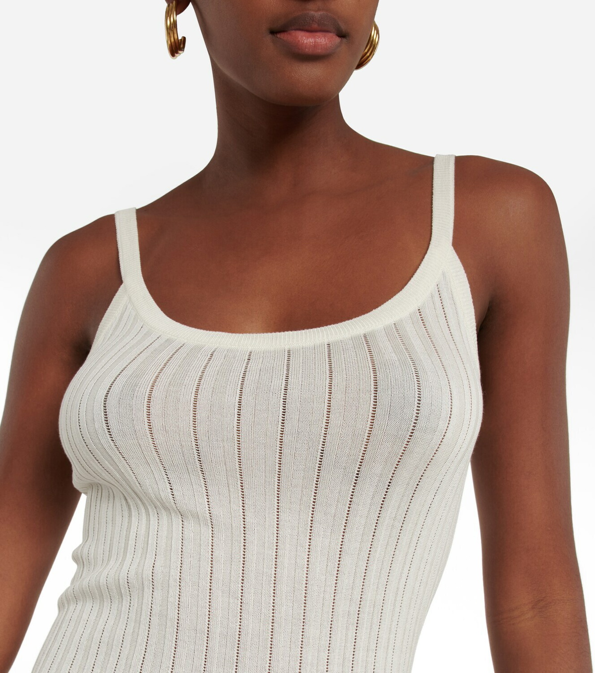 Petar Petrov Taro ribbed-knit silk tank top