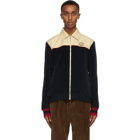 Gucci Navy Velour Zip-Up Jacket