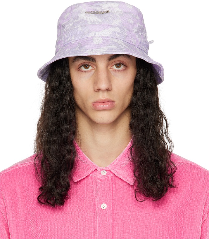 Photo: JACQUEMUS Purple Le Papier 'Le Bob Gadjo' Bucket Hat