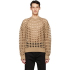 Bottega Veneta Beige Wool Mesh Sweater