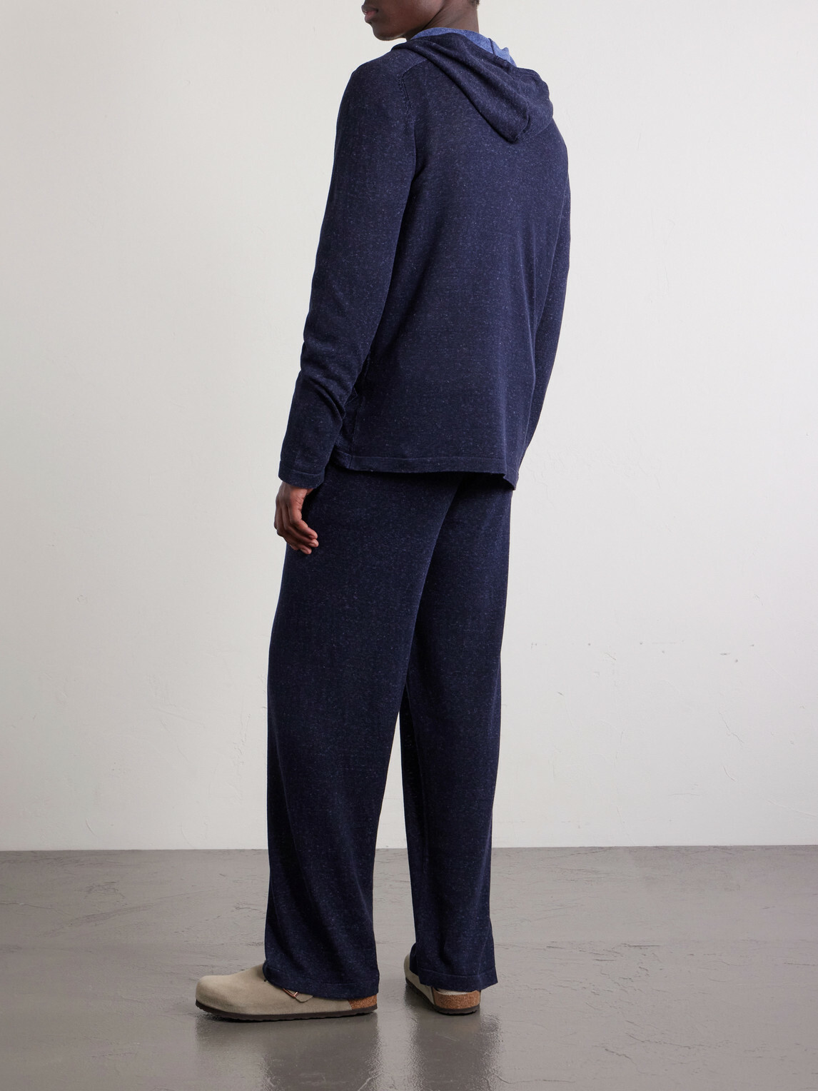 PIACENZA 1733 - Knitted Silk and Linen-Blend Zip-Up Hoodie - Blue