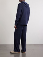 PIACENZA 1733 - Knitted Silk and Linen-Blend Zip-Up Hoodie - Blue