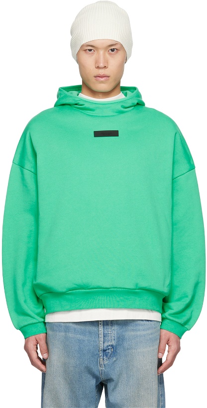 Photo: Fear of God ESSENTIALS Green Pullover Hoodie
