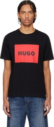 Hugo Black Logo Cotton Jersey T-shirt